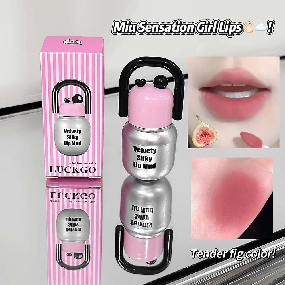 Velvet Mist Silky Lip Mud | Matte Shimmer Lip Gloss 6 Shades Lip Mud Gloss QXL