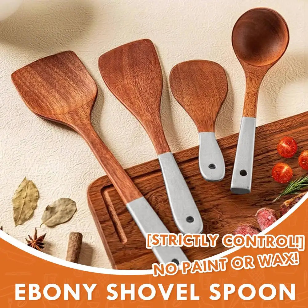 4-Piece Wooden Wok Spatula & Spoon Set | Heat-Resistant Kitchen Utensil Set QXL Default Title