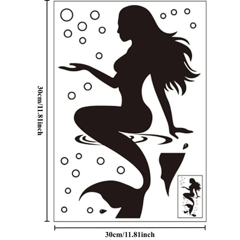 Mermaid Wall Decals Peel & Stick Ocean Stickers for Nursery Wall Decal Stickers QXL