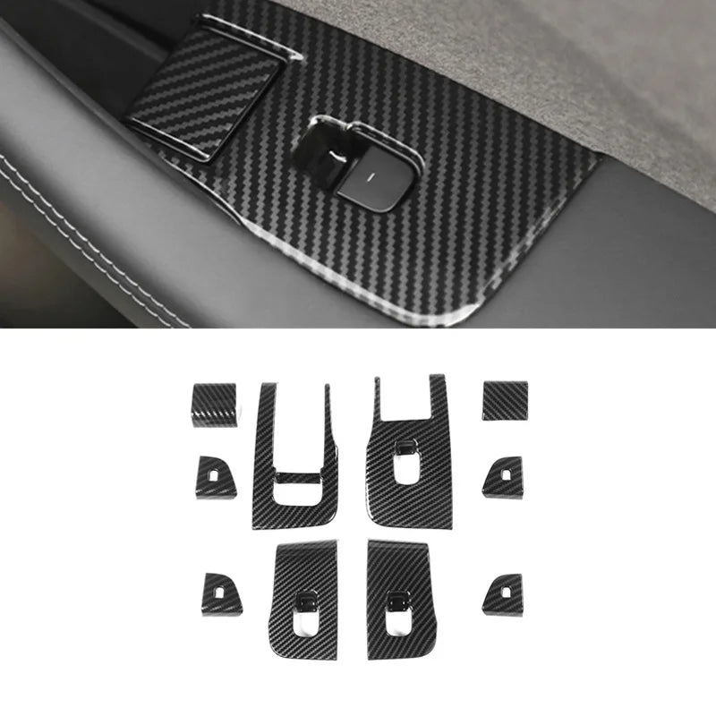 10-Pc Carbon Fiber Interior Trim Kit | Tesla Model 3 & Model Y Interior Trim Kit QXL