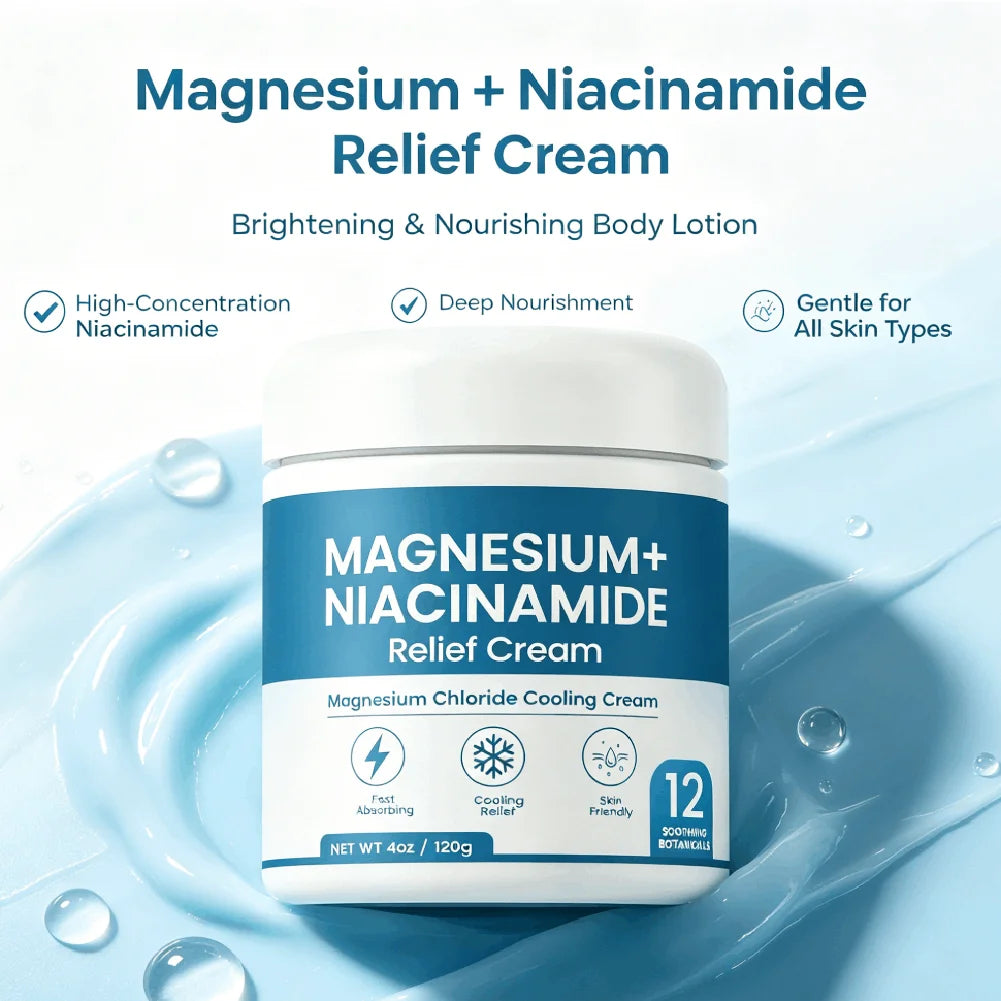 Niacinamide Magnesium Body Cream – Hydrating Lotion, All Skin Body Moisturizer Cream QXL