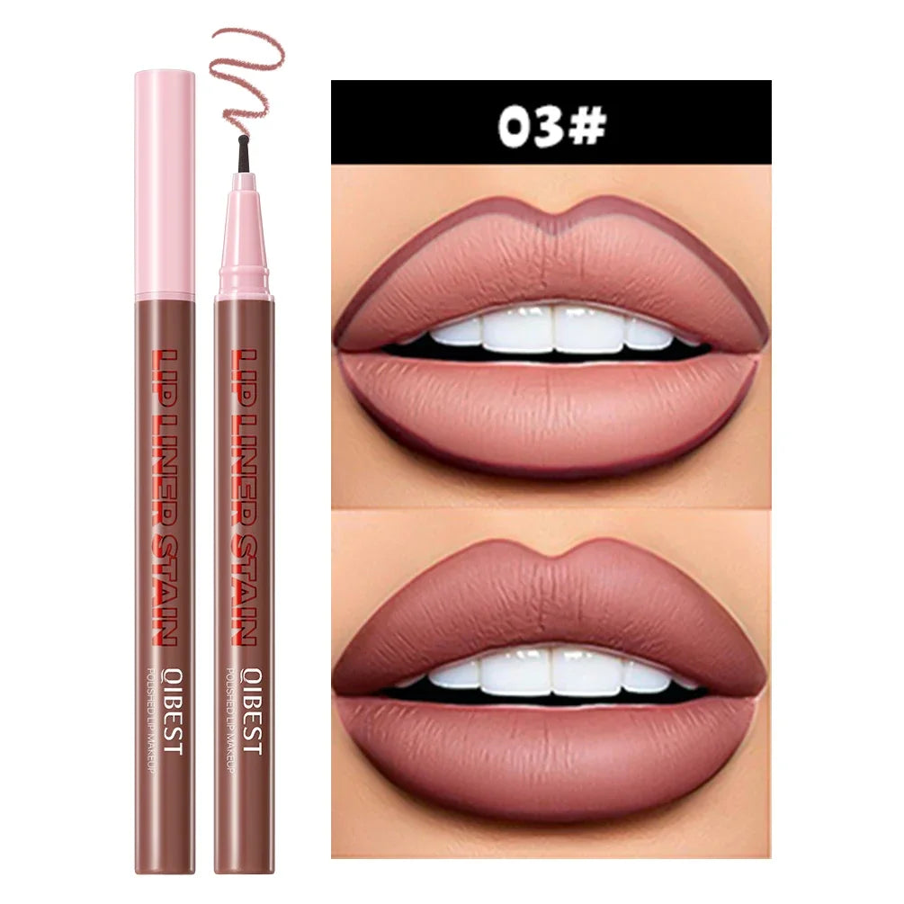 QiBest Matte Liquid Lip Liner | Waterproof Long-Lasting Contour Lip Liner Pencil QXL 03