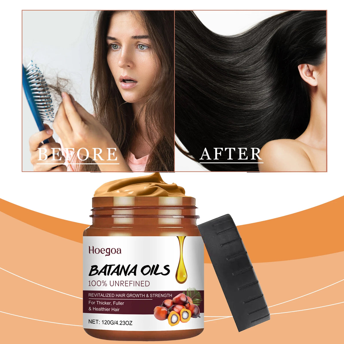 HOEGOA Batana Oil Hair Treatment – Shine, Nourish & Strengthen Hair Treatment Mask QXL