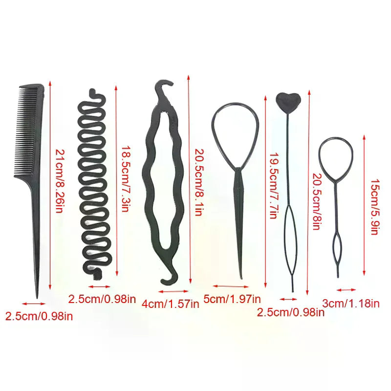 6-Piece Kids Spiral Twist Hair Braiding & Curler Tool Set Hair Styling Set QXL