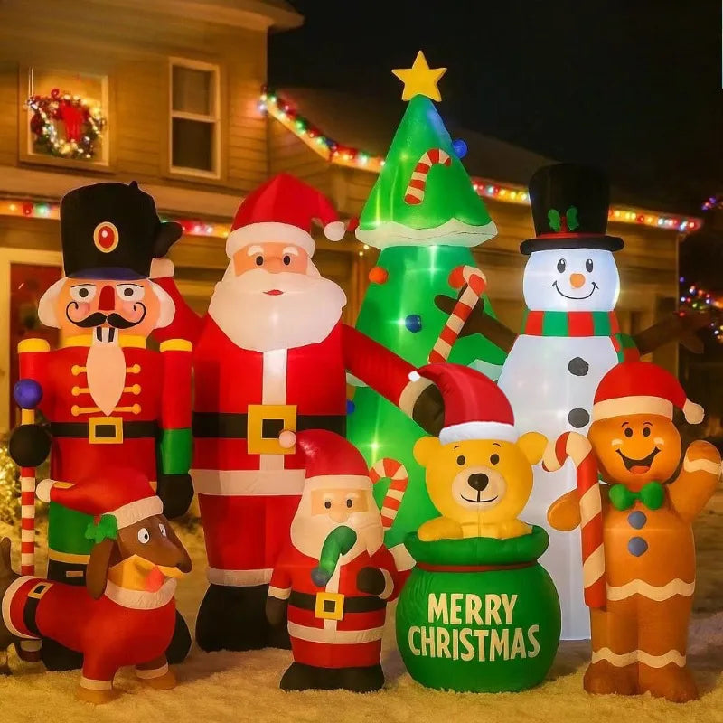 Outdoor Christmas Inflatable LED Snowman & Yard Lawn Decor Christmas Inflatable Decor QXL