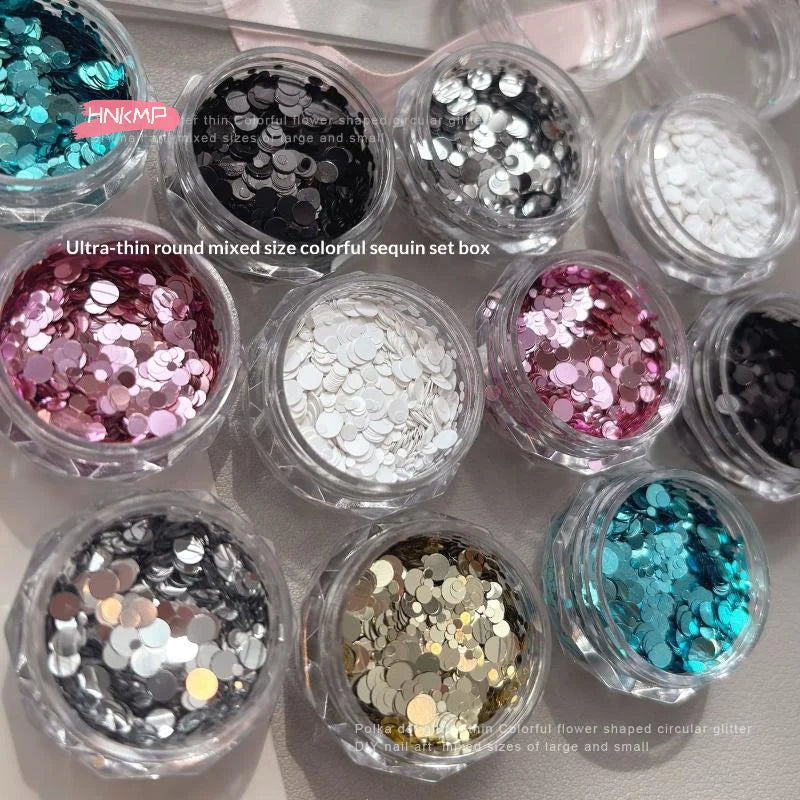 Mini Heart Nail Glitter Sequins | Colorful Sparkling Nail Art Nail Glitter Sequins QXL