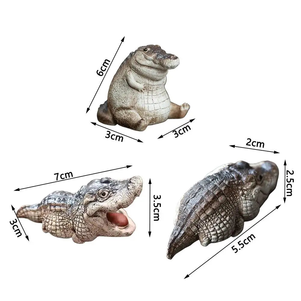 Mini Chubby Crocodile Figurines | Resin Collectible Ornament Resin Figurine Ornament QXL