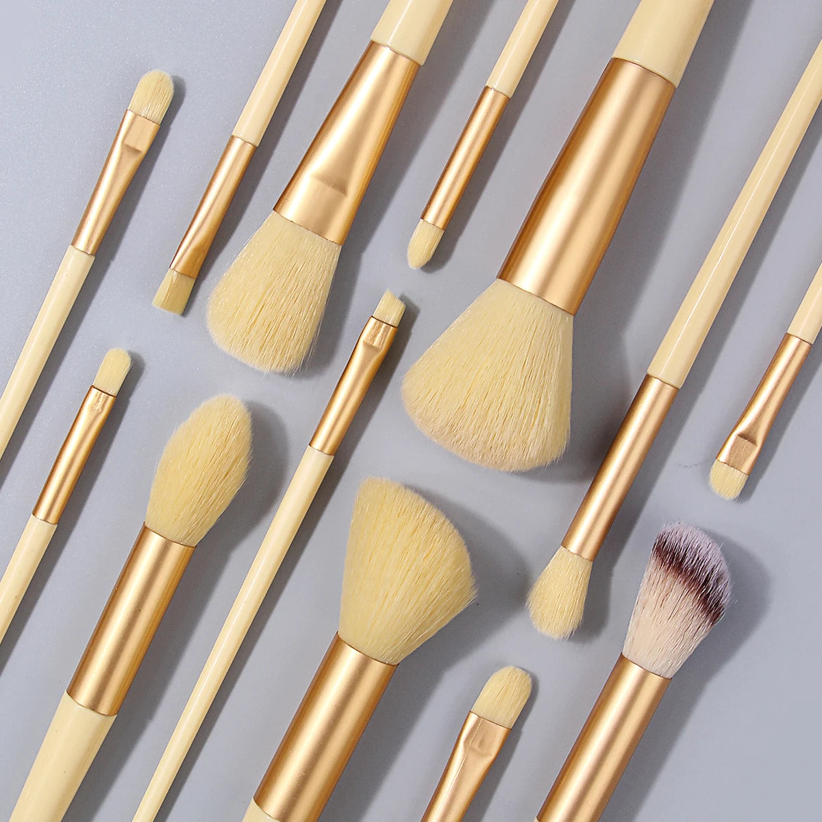 13-Piece Yellow Makeup Brush Set | Foundation & Eyeshadow Kit Makeup Brush Set QXL