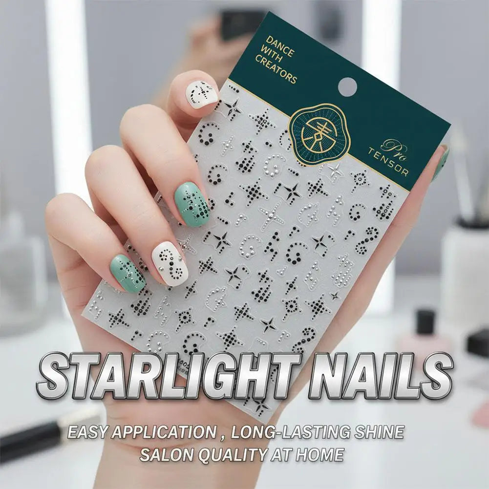 Starry Polka Dot Nail Stickers | Self-Adhesive Nail Art Decals Nail Art Stickers QXL
