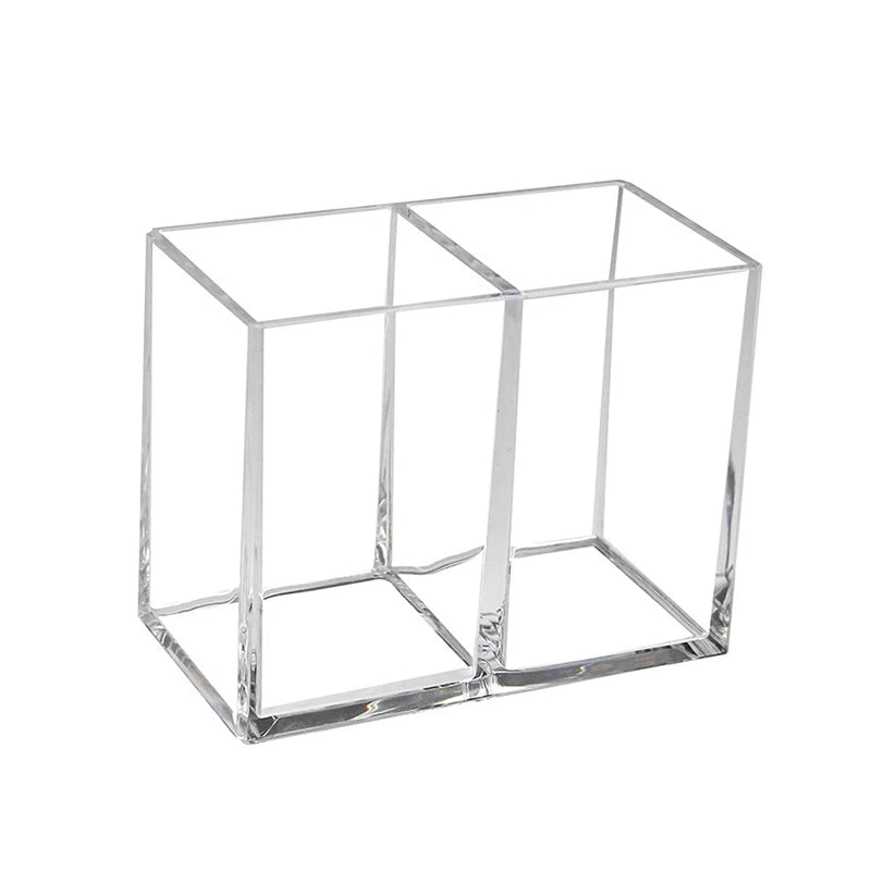 2-Grid Transparent Makeup Brush & Pencil Holder Organizer Makeup Brush Holder QXL onesize