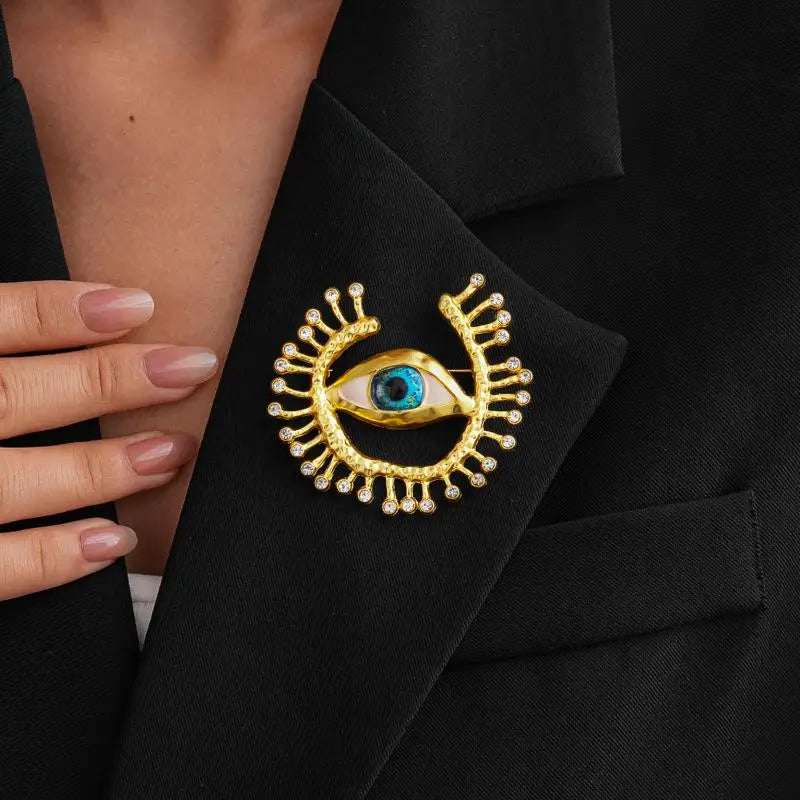 Devil Eye Enamel Brooch | Alloy Tassel Lapel Pin Vintage Badge Enamel Lapel Brooch QXL