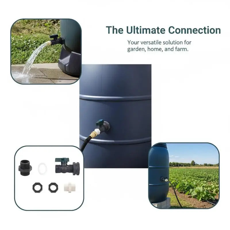 3/4" Rain Barrel Spigot Kit | PVC Valve & Bulkhead Fitting Rain Barrel Spigot Kit QXL