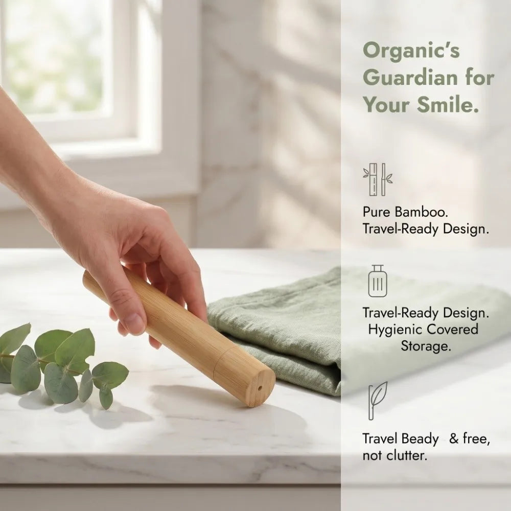 Bamboo Toothbrush Travel Case | Eco-Friendly Holder with Lid Toothbrush Travel Case QXL