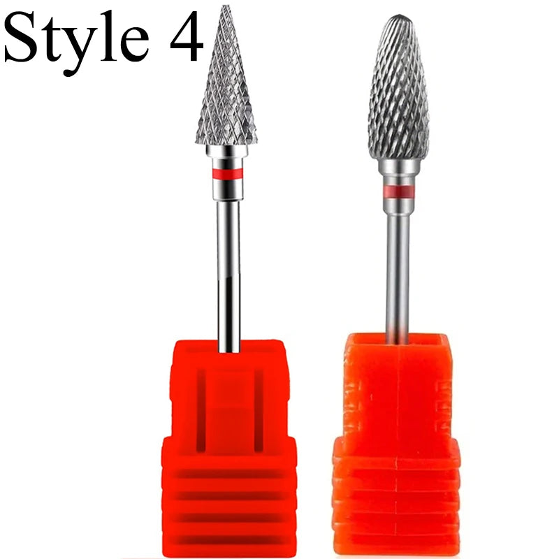 FUMOSIK 2-Pack Tungsten Carbide Nail Drill Bits – Cuticle Remover Nail Drill Bits QXL Style 4