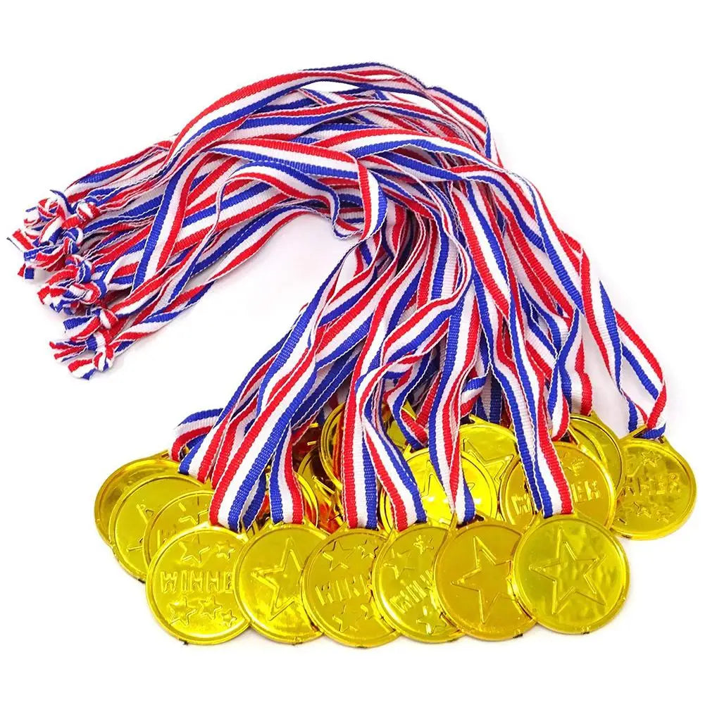 10-Pack Kids Gold Winner Medals | Sports & Party Awards Kids Award Medals QXL