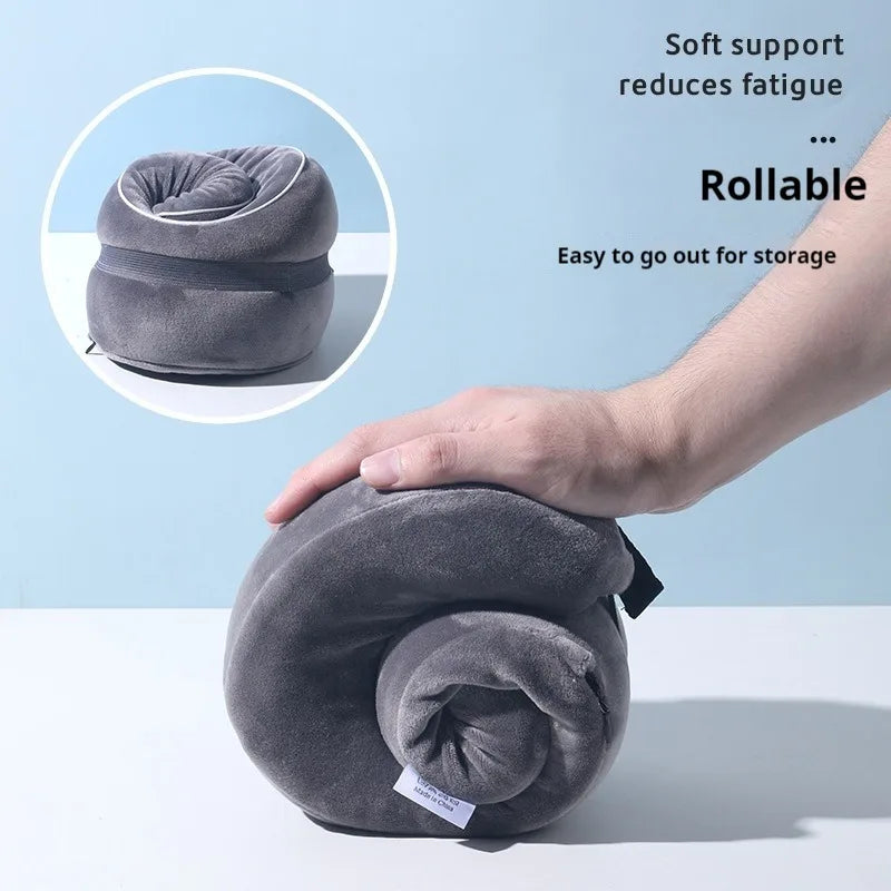 U-Shaped Memory Foam Travel Neck Pillow | Fleece Cover Travel Neck Pillow QXL