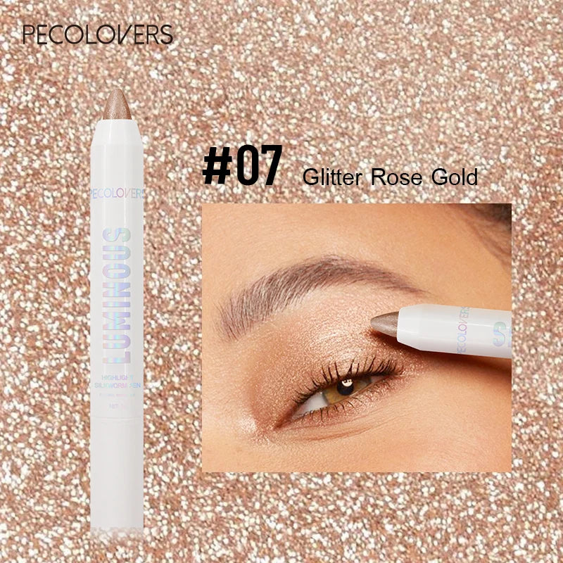 Matte White Eyeliner Highlighter Stick | Waterproof K-Beauty Pencil Eyeliner Highlighter Pencil QXL 07