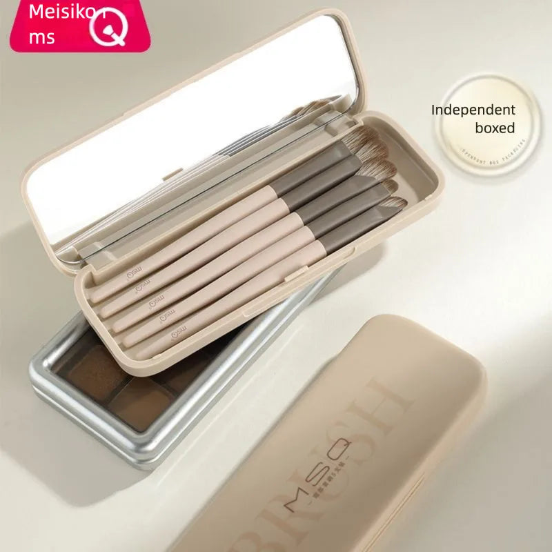 MSQ 5-Piece Pocket Eyeshadow Brush Set with Storage Box Eyeshadow Brush Set QXL