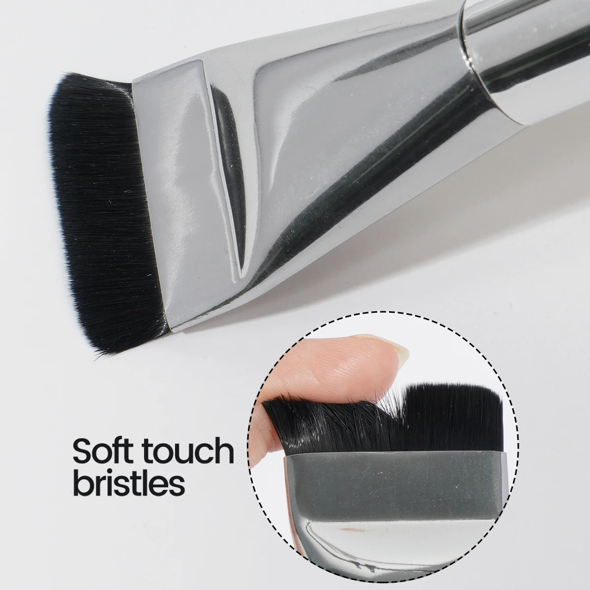 MAANGE 3-Pc Foundation & Contour Brush Set | Flat Blending Makeup Brush Set QXL