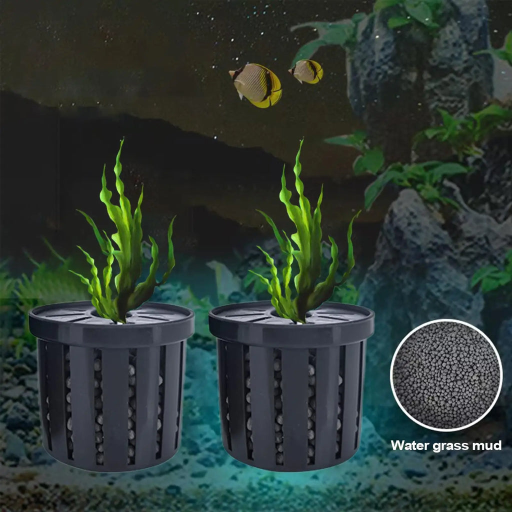 4-Pack Aquarium Plant Basket Pots | Fish Tank Hydroponic Holder Aquarium Plant Basket QXL