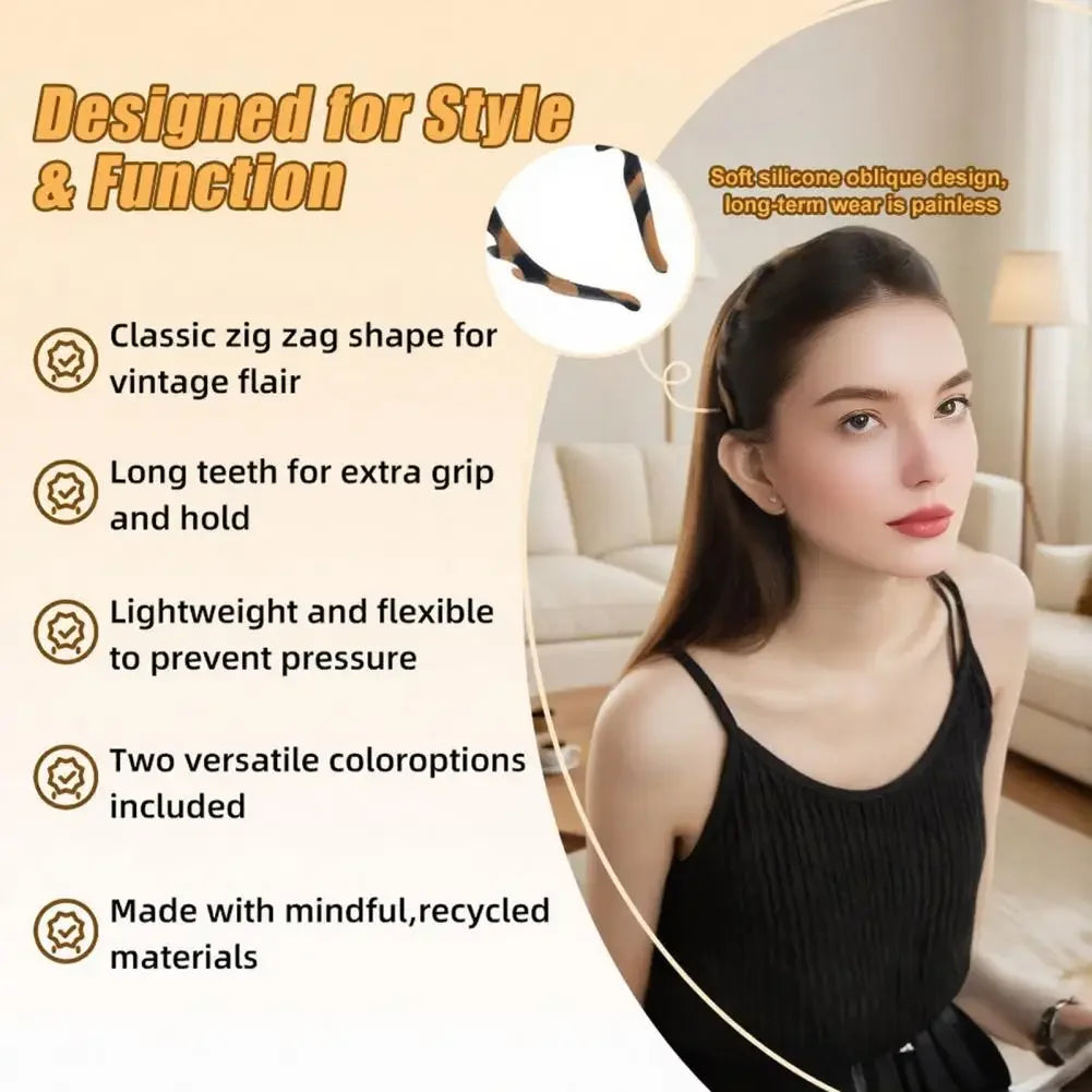 Silicone Non-Slip Comb Headband Women | U-Shape Hair Hoop Silicone Hair Headband QXL