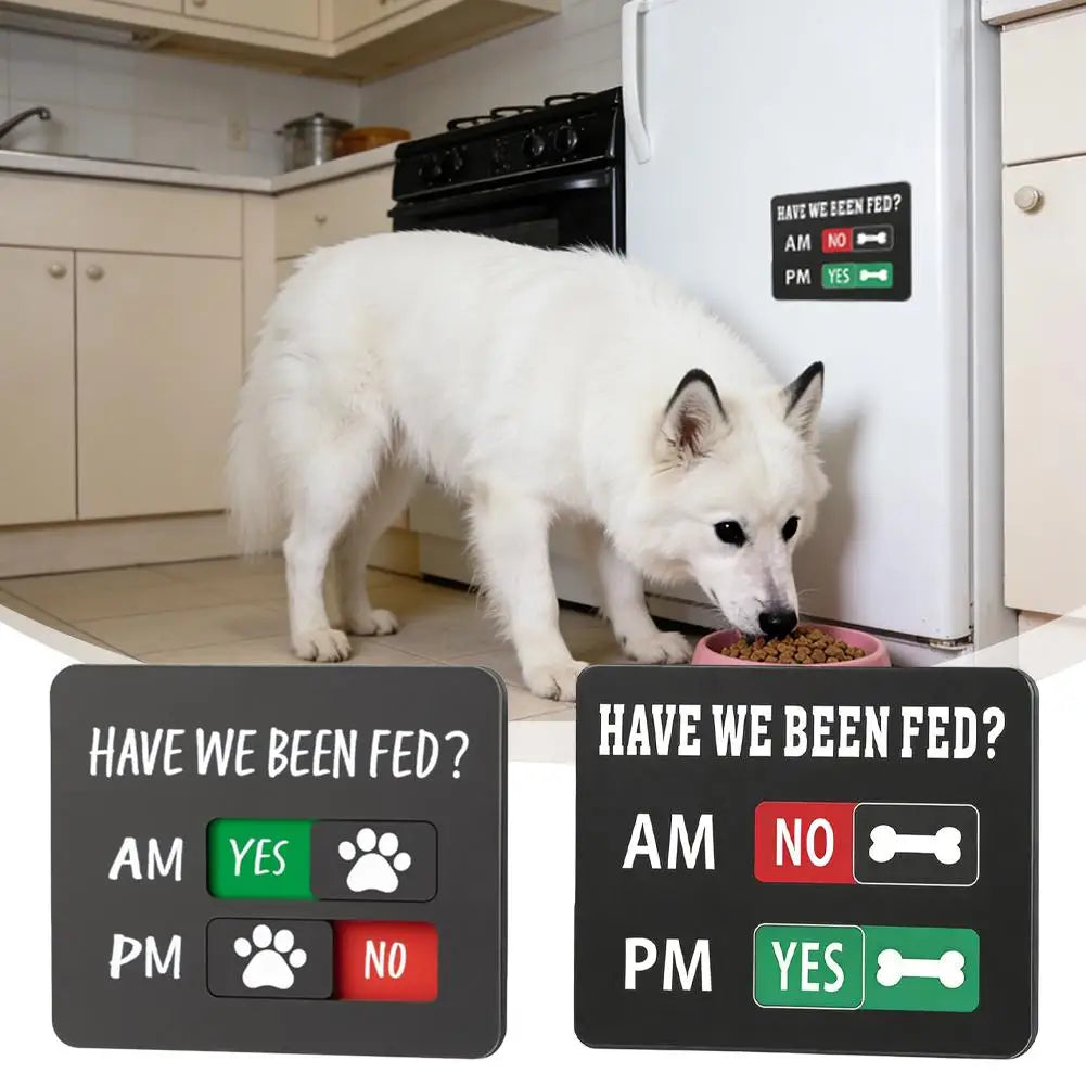Pet Feeding Reminder Sign | AM/PM Slider Fridge Magnet Pet Feeding Reminder QXL