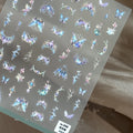 5D Diamond White Flower Nail Stickers | Kawaii Acrylic Decals