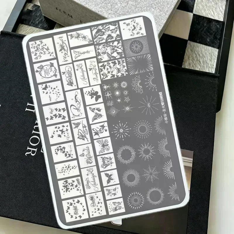 Butterfly Nail Stamping Plates | Stainless Steel Stencil Nail Stamping Plate QXL