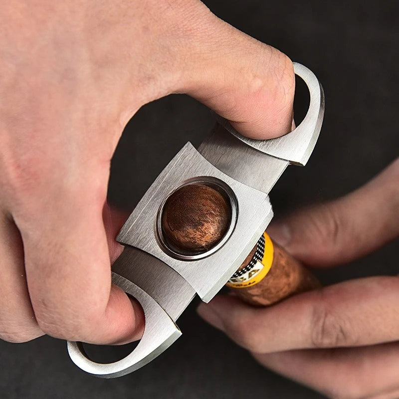 Stainless Steel Guillotine & Punch Cigar Cutter | 2-in-1 Cigar Cutter QXL