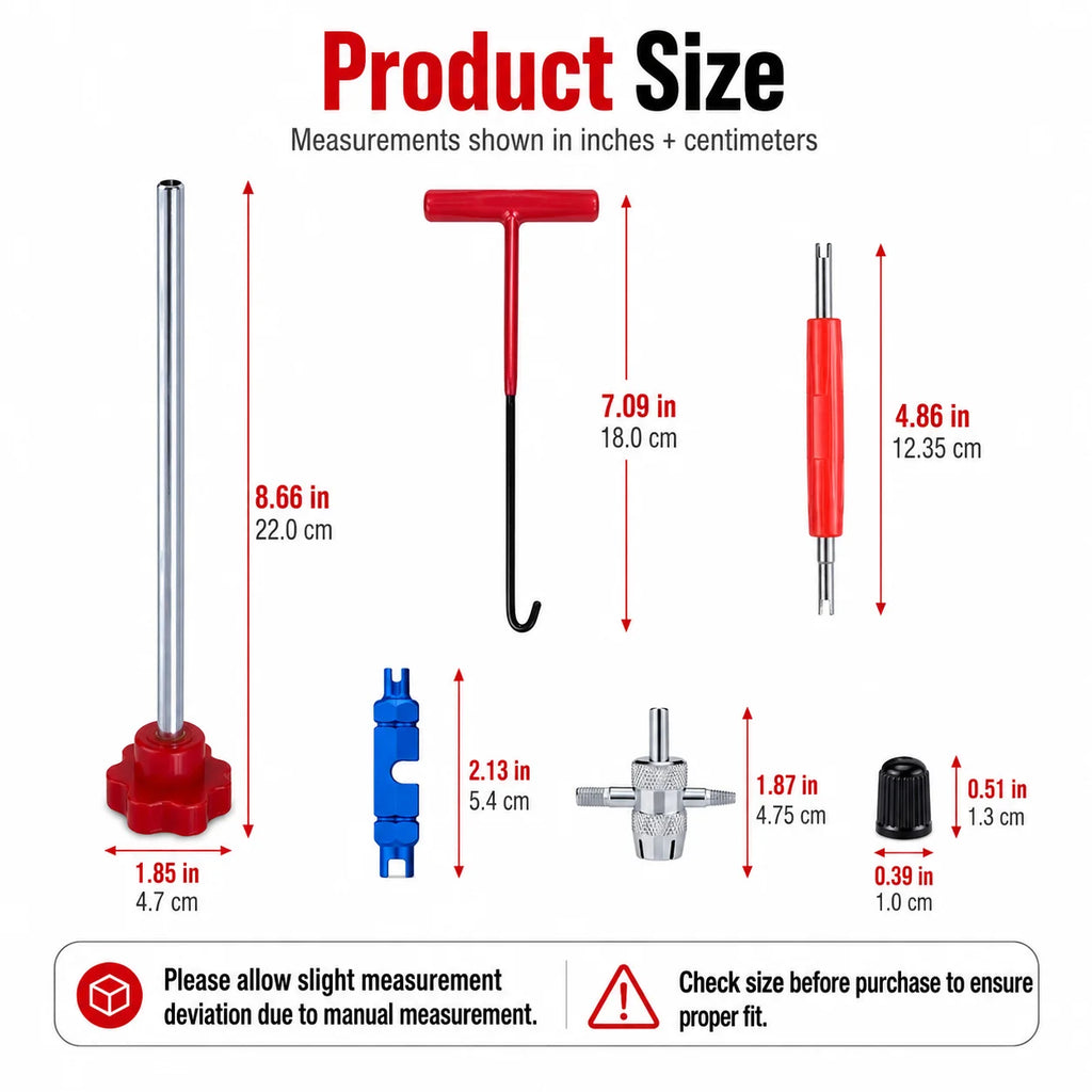 Tire Valve Stem Tool Kit | T-Handle Puller & Installer Set Tire Valve Tool Kit QXL