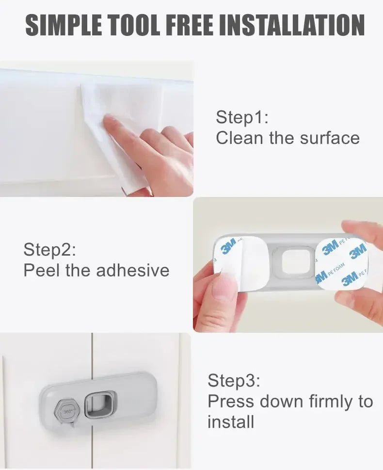 vvocci 5-Pack Baby Safety Locks – Cabinet, Drawer & Fridge Baby Safety Lock QXL