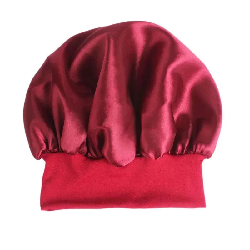 Satin Sleep Bonnet | Silk-Feel Night Cap for All Hair Types Satin Sleep Bonnet QXL