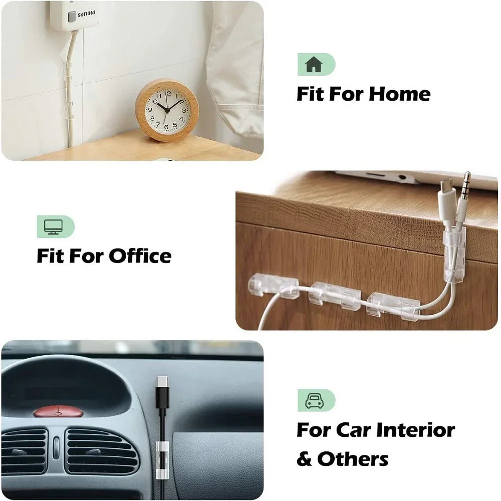 Self-Adhesive Cable Organizer Clips | ABS Wire Cord Holder Cable Organizer Clips QXL
