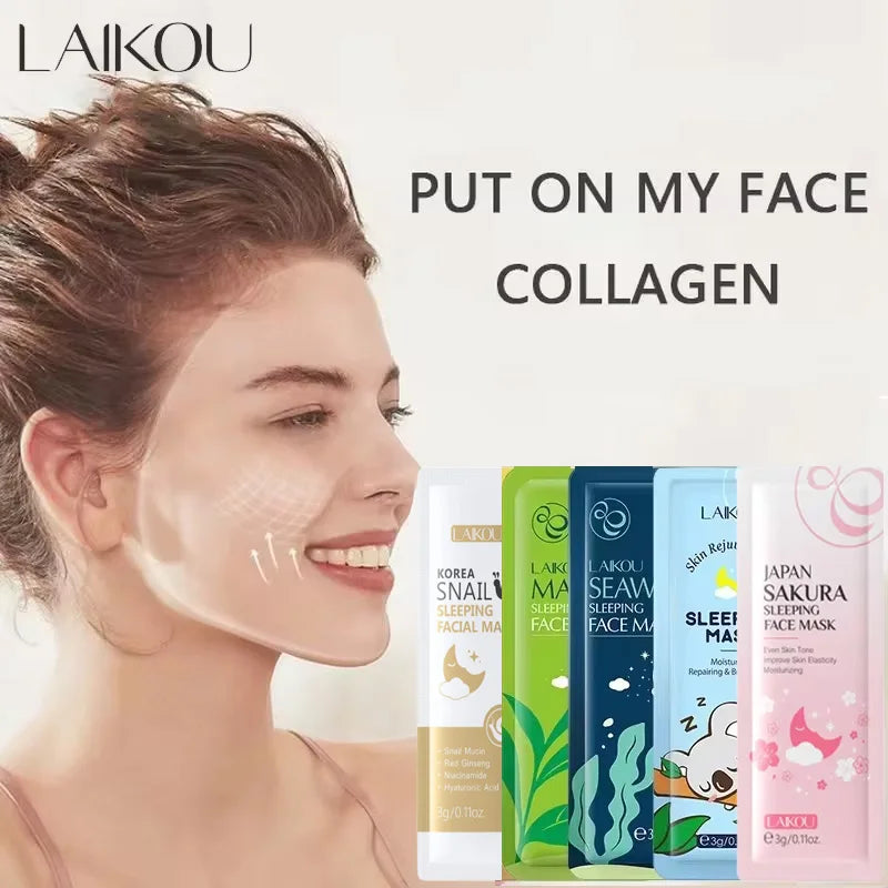LAIKOU 5-Pack Overnight Sleeping Face Masks | Hydrating Skin Care Sleeping Face Mask QXL