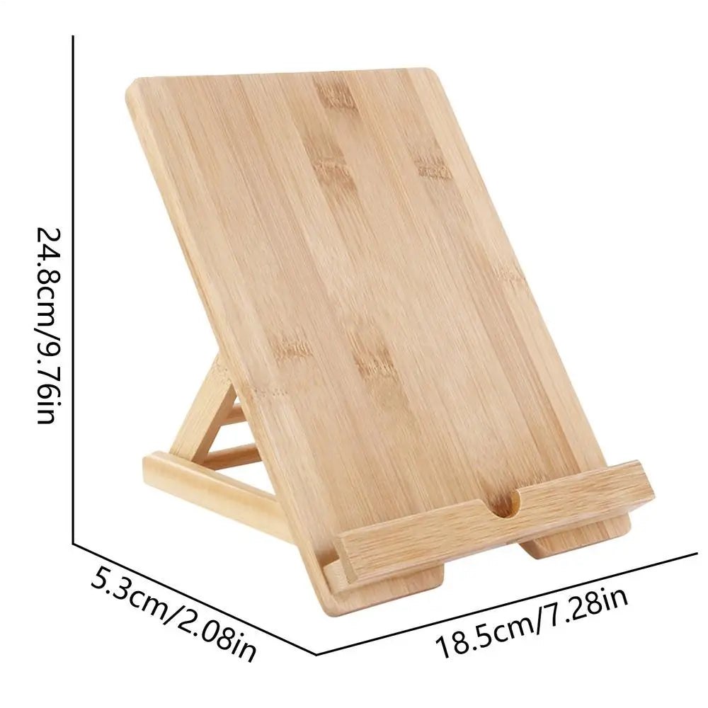 Wooden Tablet & Cookbook Stand with Charging Hole | Desk Tablet Cookbook Stand QXL Plate type