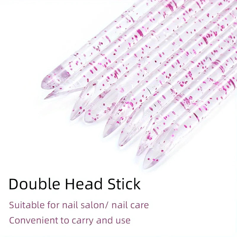 100-Pack Double-End Crystal Cuticle Pusher Sticks – Nail Art Cuticle Pusher Sticks QXL