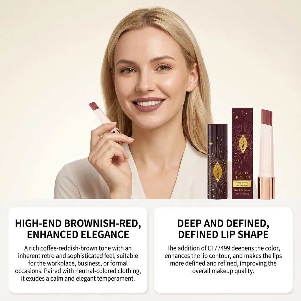 Matte Brown Lip Gloss – Long-Lasting Moisturizing Lip Color Matte Lip Gloss QXL