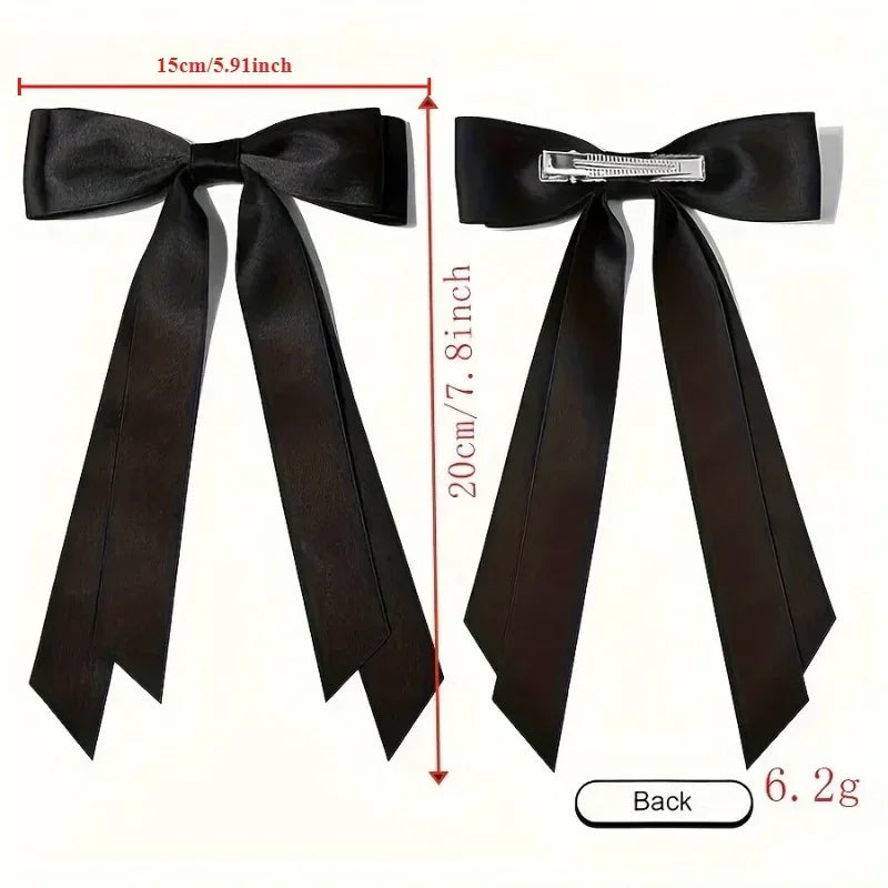 4-Pack Double-Layer Ribbon Bow Hair Clips | Ballet Style Bow Hair Clips QXL