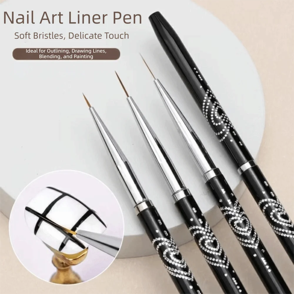 Eelhoe Nail Art Liner Brush – Metal Handle 7mm/9mm/11mm Nail Art Liner Brush QXL