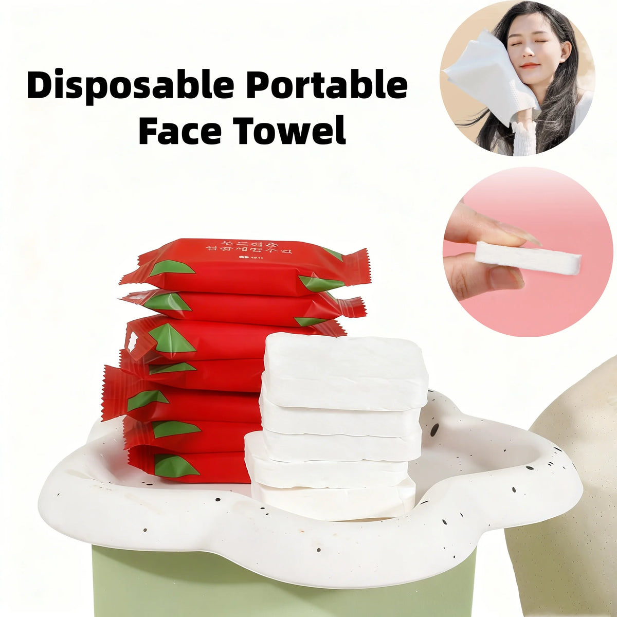 284-Pack Disposable Compressed Face Towels | 100% Cotton Disposable Face Towel QXL
