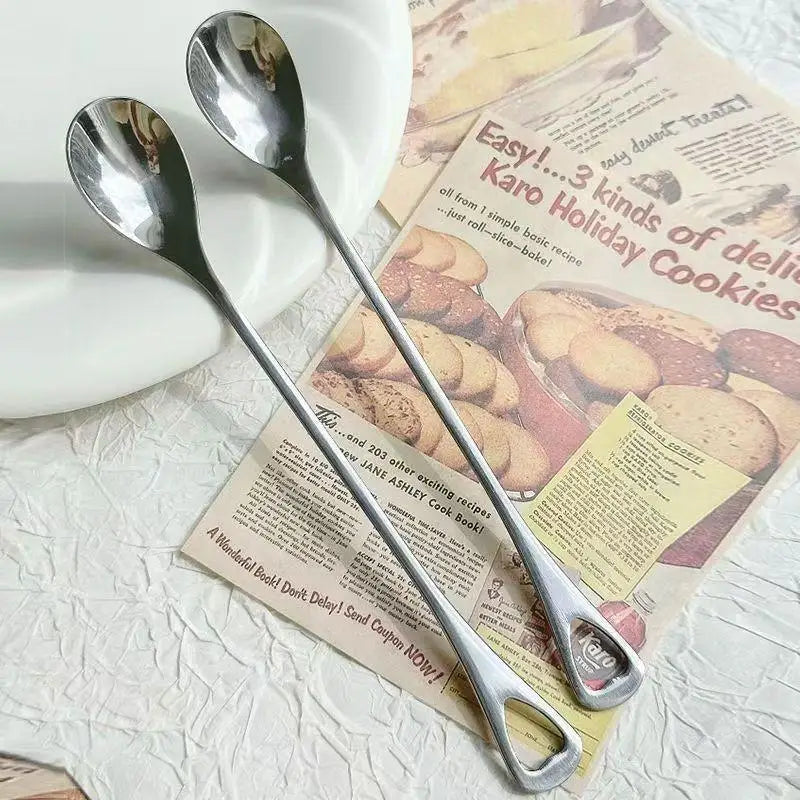2-Pack Stainless Steel Long Handle Coffee & Dessert Spoons Long Handle Spoon QXL Default Title