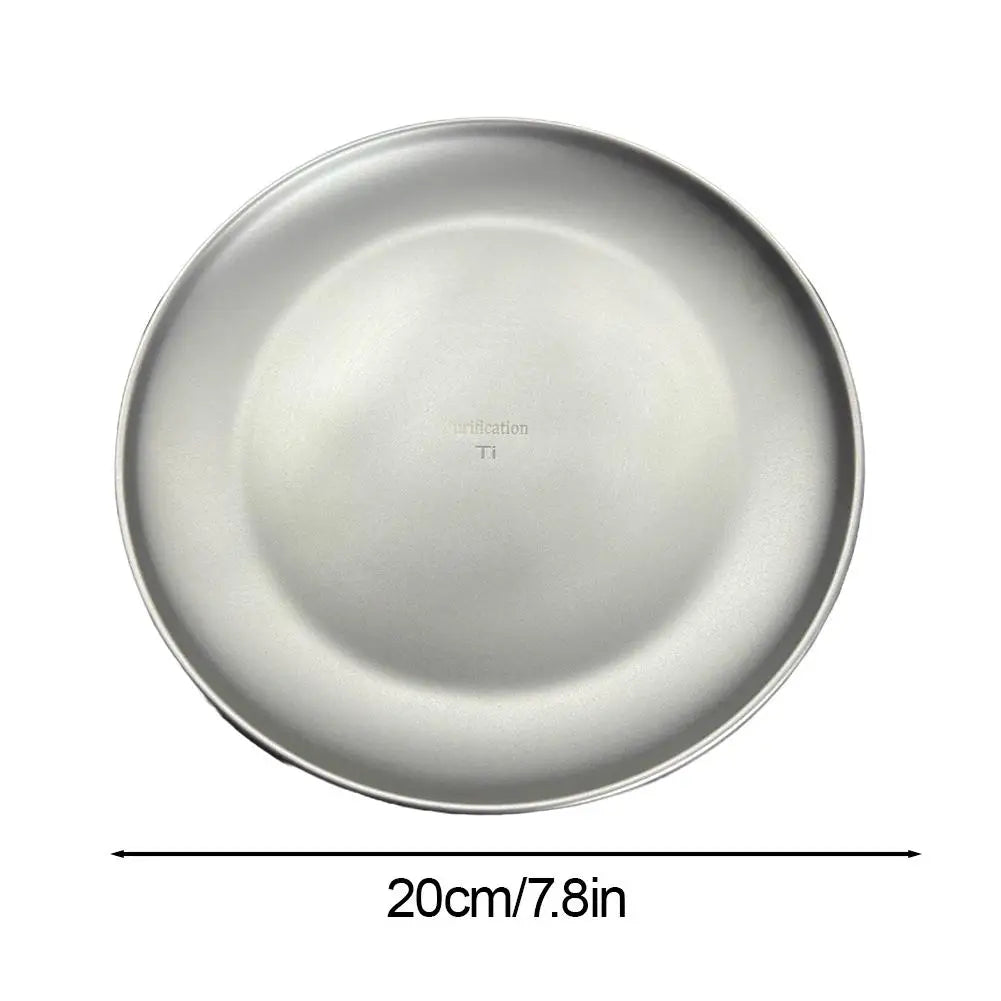Titanium Camping Plate | Stackable Lightweight Outdoor Dinnerware Camping Dinnerware Plate QXL