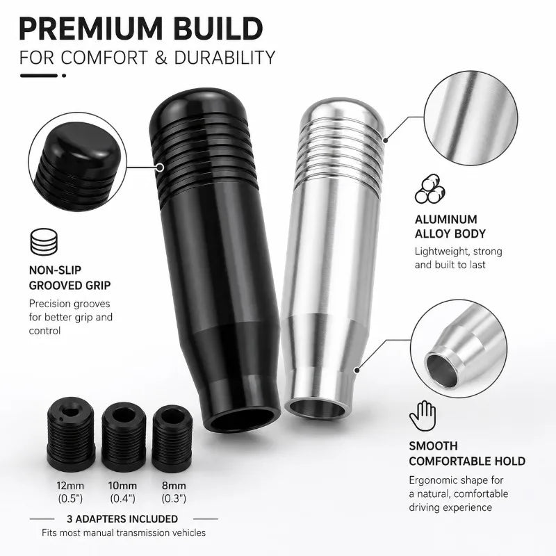 Universal Aluminum Gear Shift Knob | 8.5cm Manual Shifter Gear Shift Knob QXL