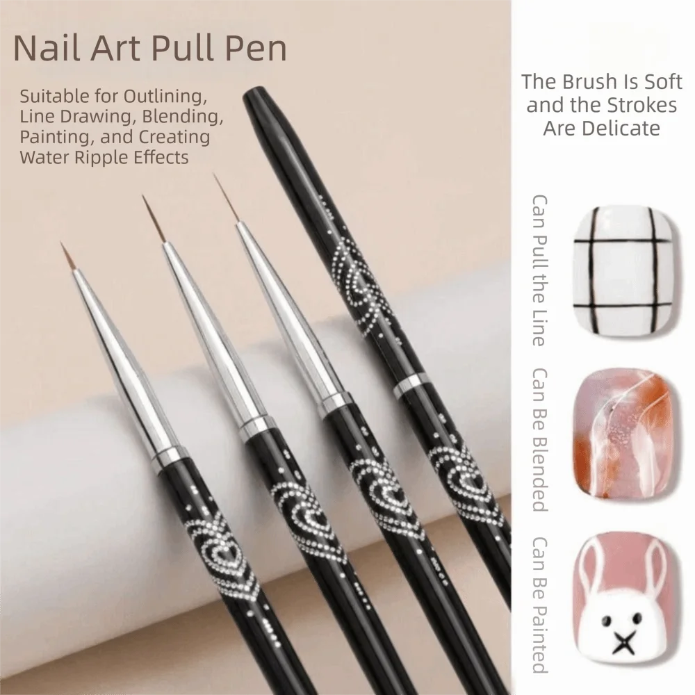 Eelhoe Nail Art Liner Brush – Metal Handle 7mm/9mm/11mm Nail Art Liner Brush QXL