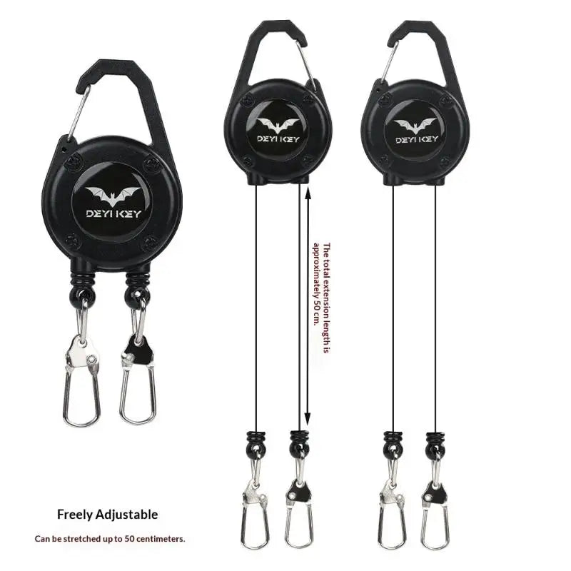 Double Head Retractable Badge Reel Holder | Dual Clip Wire Badge Reel Holder QXL