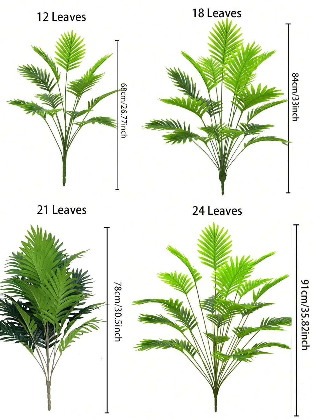 24-Leaf Artificial Tropical Palm & Monstera Leaves | UV Outdoor Artificial Tropical Leaves QXL