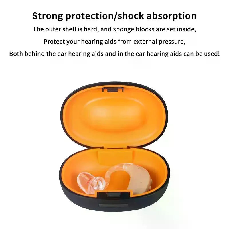 Hearing Aid Hard Case | Portable Shockproof Storage Box Hearing Aid Case QXL