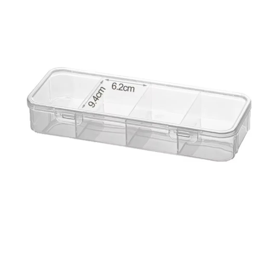 4-Grid Transparent Dustproof Desktop Storage Organizer Box Desktop Storage Organizer QXL S