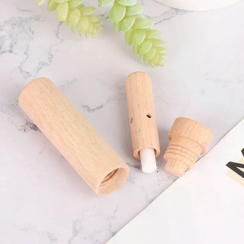 Wood Essential Oil Aromatherapy Nasal Inhaler with Wick Aromatherapy Inhaler QXL