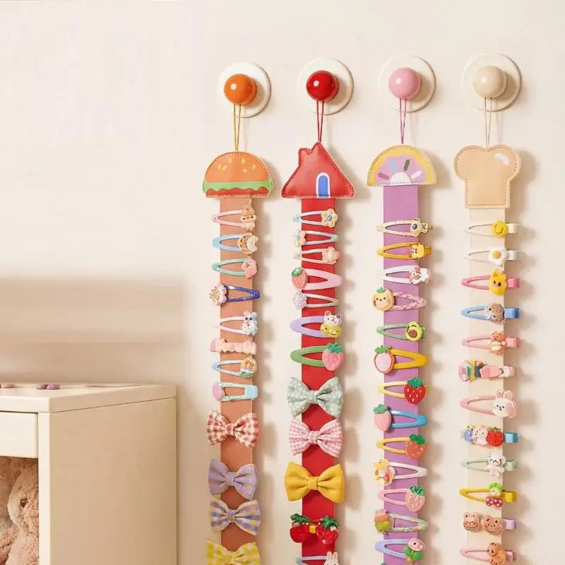 Kids Hair Clip Organizer | Wall-Mount Cartoon Storage Strap Hair Accessory Organizer QXL